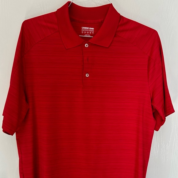 Lands End Outfitters Men’s Short Sleeve Polo Medium Red - Picture 4 of 7